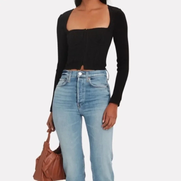 NEW JONATHAN SIMKHAI STANDARD Rib Knit Bustier Top - Picture 5 of 14